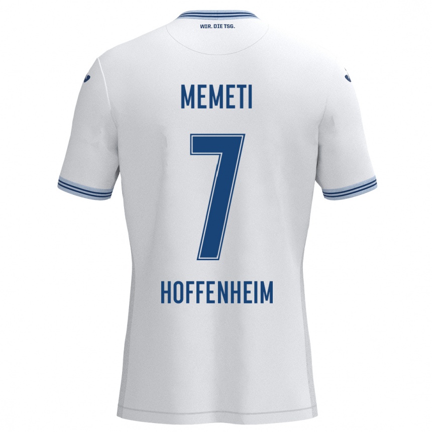 Men Football Erëleta Memeti #7 White Blue Away Jersey 2024/25 T-Shirt Nz