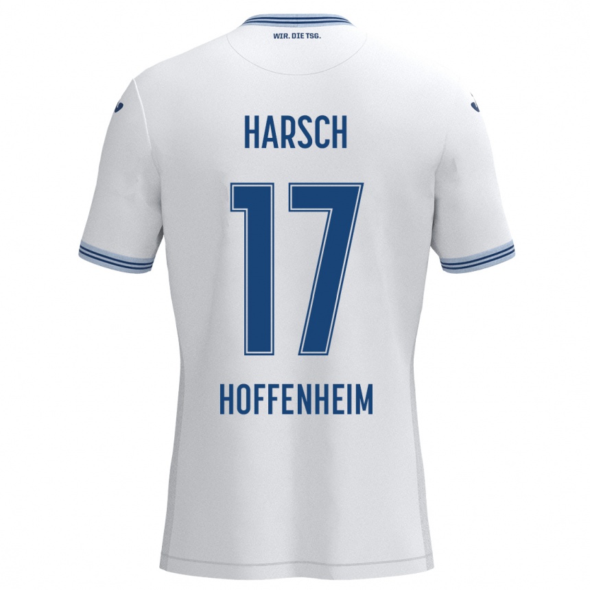 Men Football Franziska Harsch #17 White Blue Away Jersey 2024/25 T-Shirt Nz