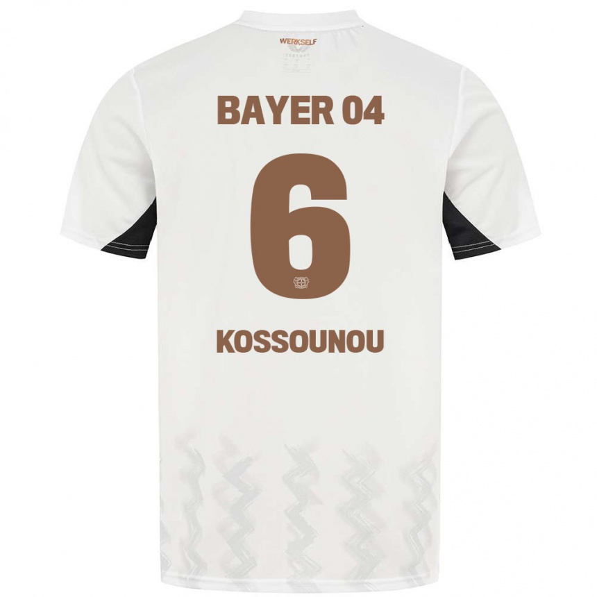 Men Football Odilon Kossounou #6 White Black Away Jersey 2024/25 T-Shirt Nz