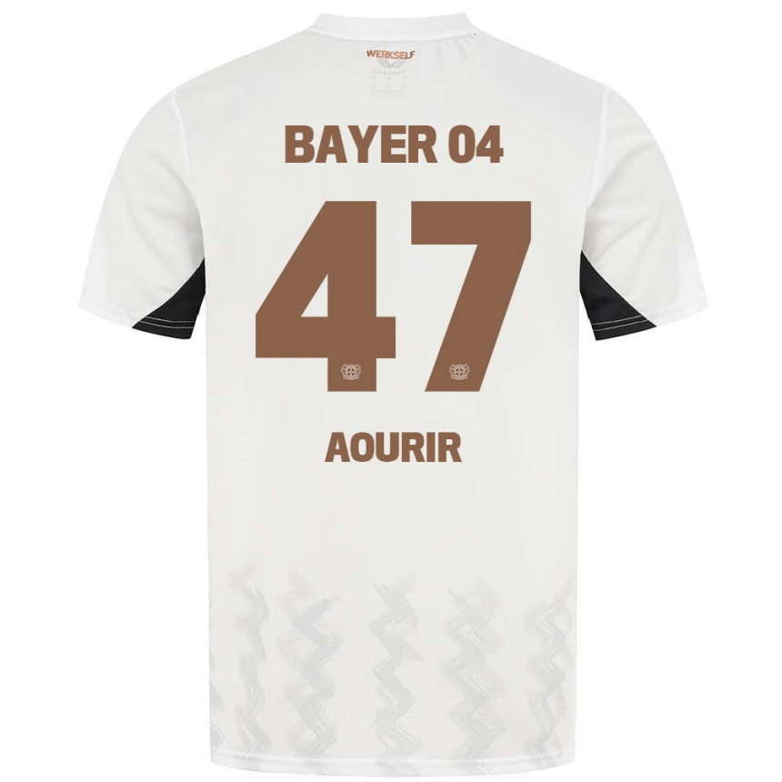 Men Football Ayman Aourir #47 White Black Away Jersey 2024/25 T-Shirt Nz