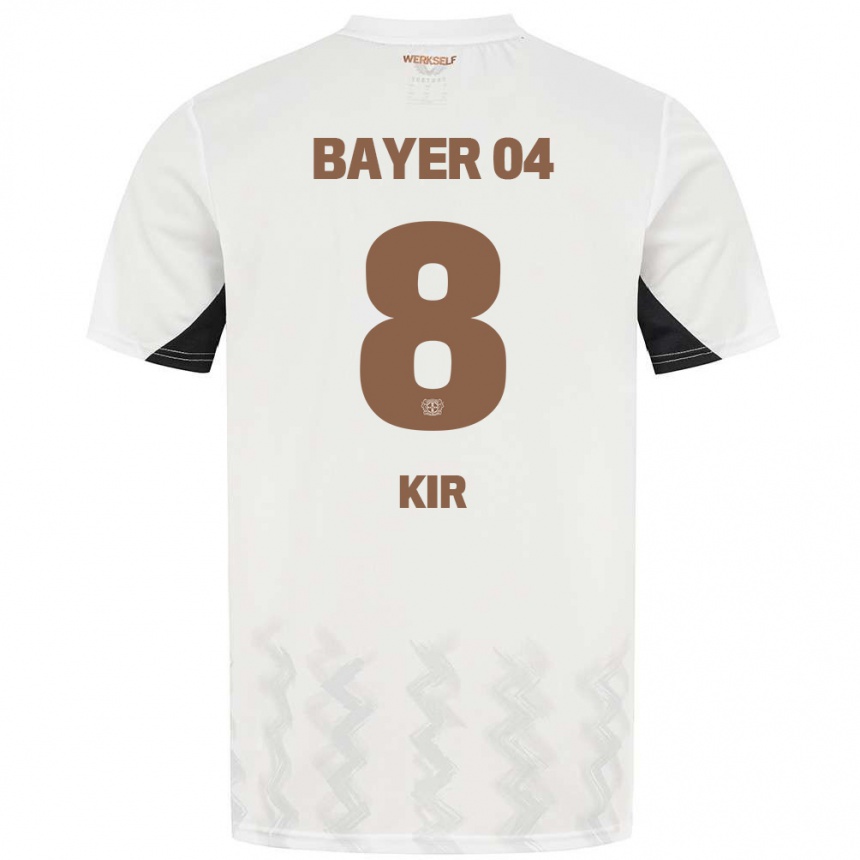 Men Football Burak Kir #8 White Black Away Jersey 2024/25 T-Shirt Nz