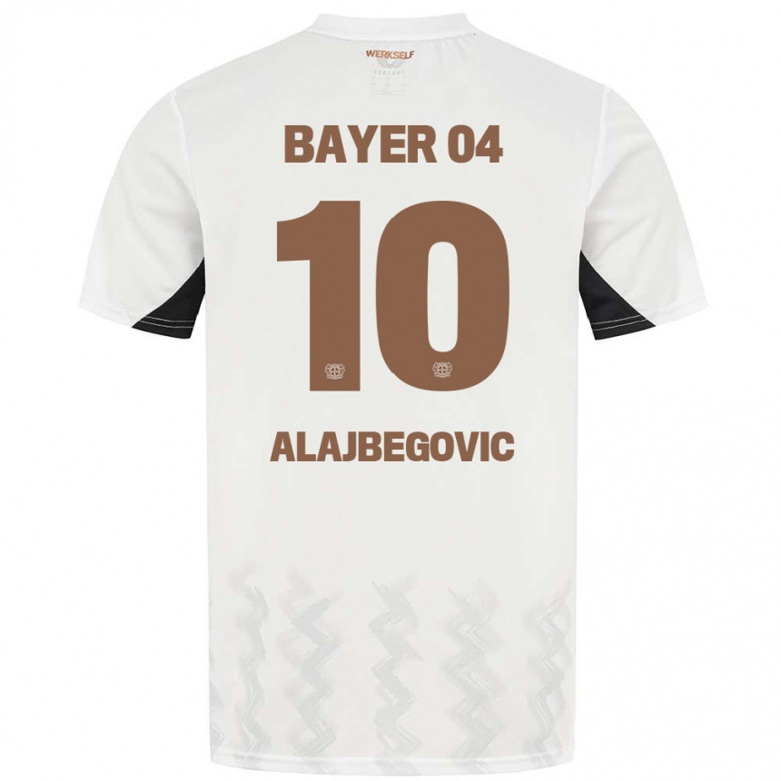 Men Football Kerim Alajbegovic #10 White Black Away Jersey 2024/25 T-Shirt Nz