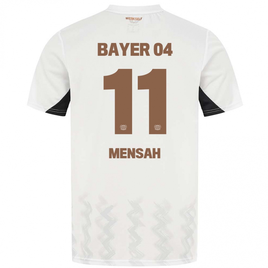 Men Football Jeremiah Mensah #11 White Black Away Jersey 2024/25 T-Shirt Nz