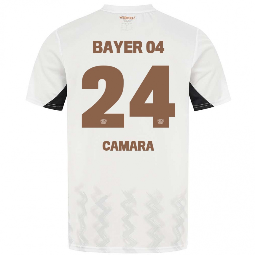 Men Football Nourdine Camara #24 White Black Away Jersey 2024/25 T-Shirt Nz