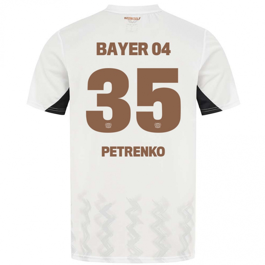 Men Football Oleksandr Petrenko #35 White Black Away Jersey 2024/25 T-Shirt Nz