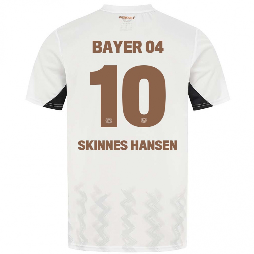 Men Football Synne Skinnes Hansen #10 White Black Away Jersey 2024/25 T-Shirt Nz