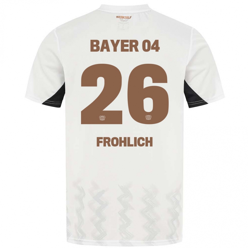 Men Football Clara Fröhlich #26 White Black Away Jersey 2024/25 T-Shirt Nz