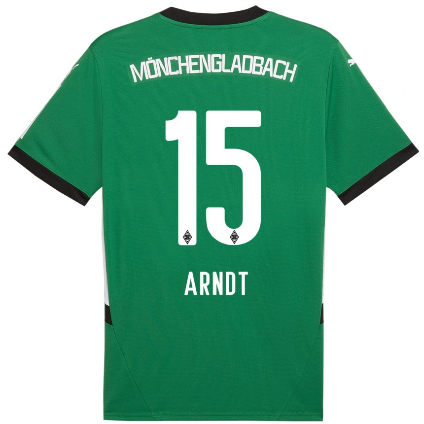 Men Football Leo Arndt #15 Green White Away Jersey 2024/25 T-Shirt Nz