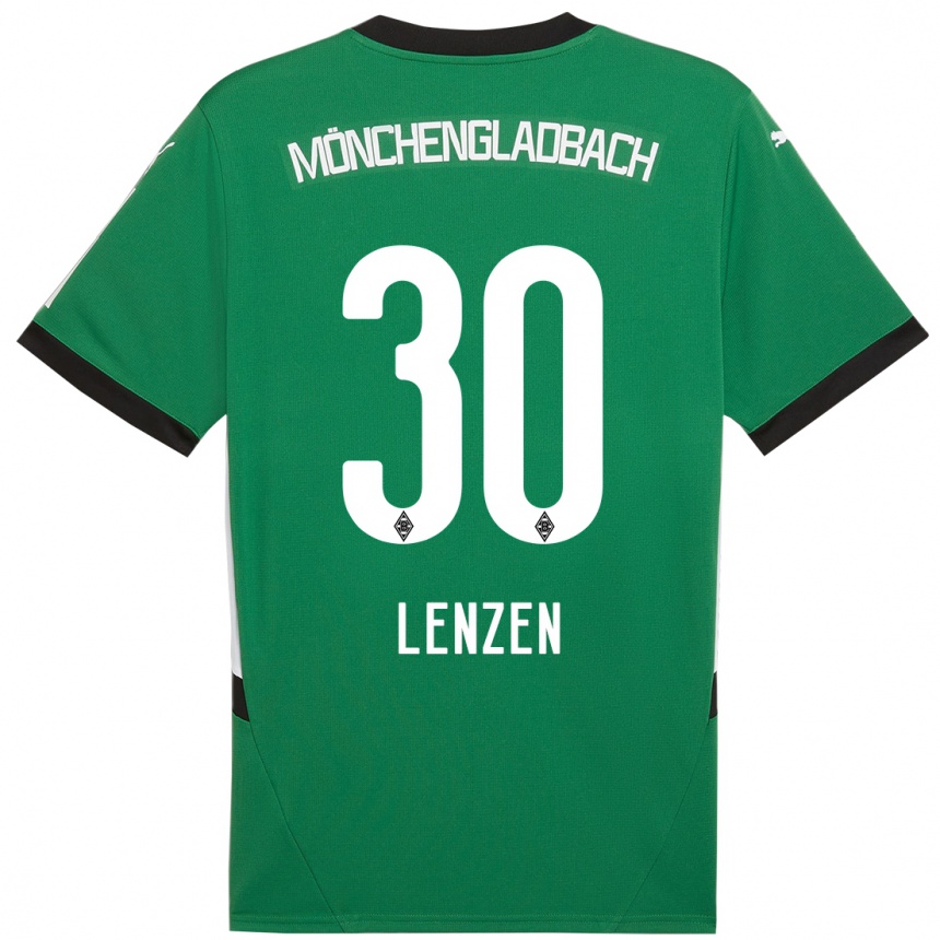 Men Football Hannah Lenzen #30 Green White Away Jersey 2024/25 T-Shirt Nz