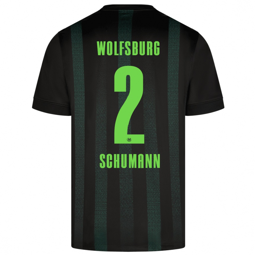 Men Football Anton Schumann #2 Dark Green Away Jersey 2024/25 T-Shirt Nz