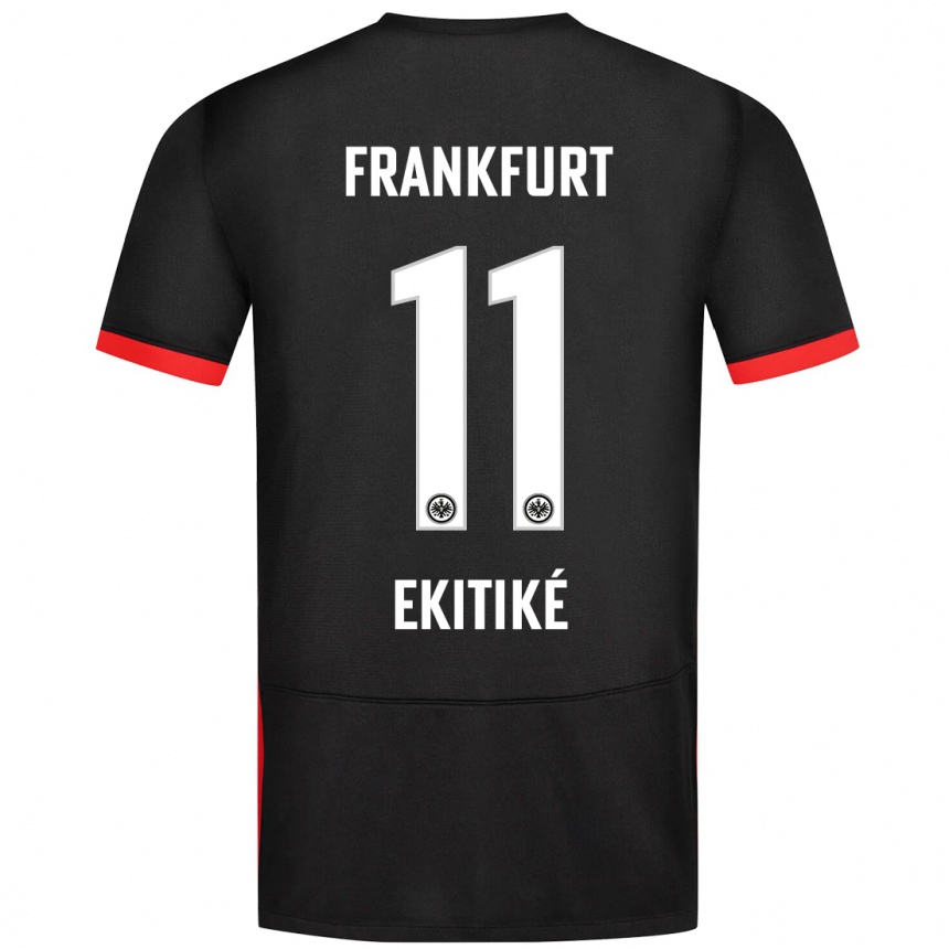 Men Football Hugo Ekitike #11 Black Away Jersey 2024/25 T-Shirt Nz