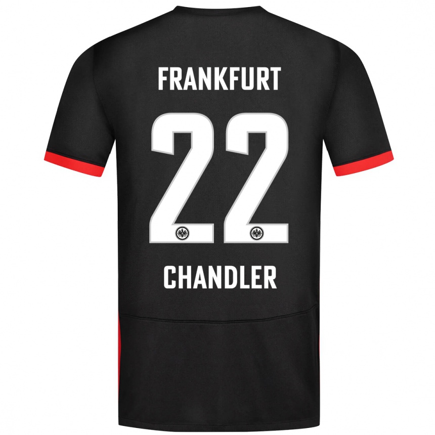 Men Football Timothy Chandler #22 Black Away Jersey 2024/25 T-Shirt Nz