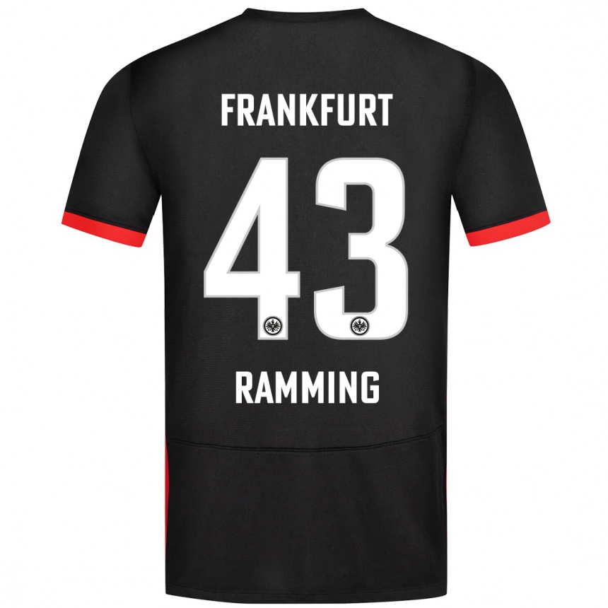 Men Football Nils Ramming #43 Black Away Jersey 2024/25 T-Shirt Nz