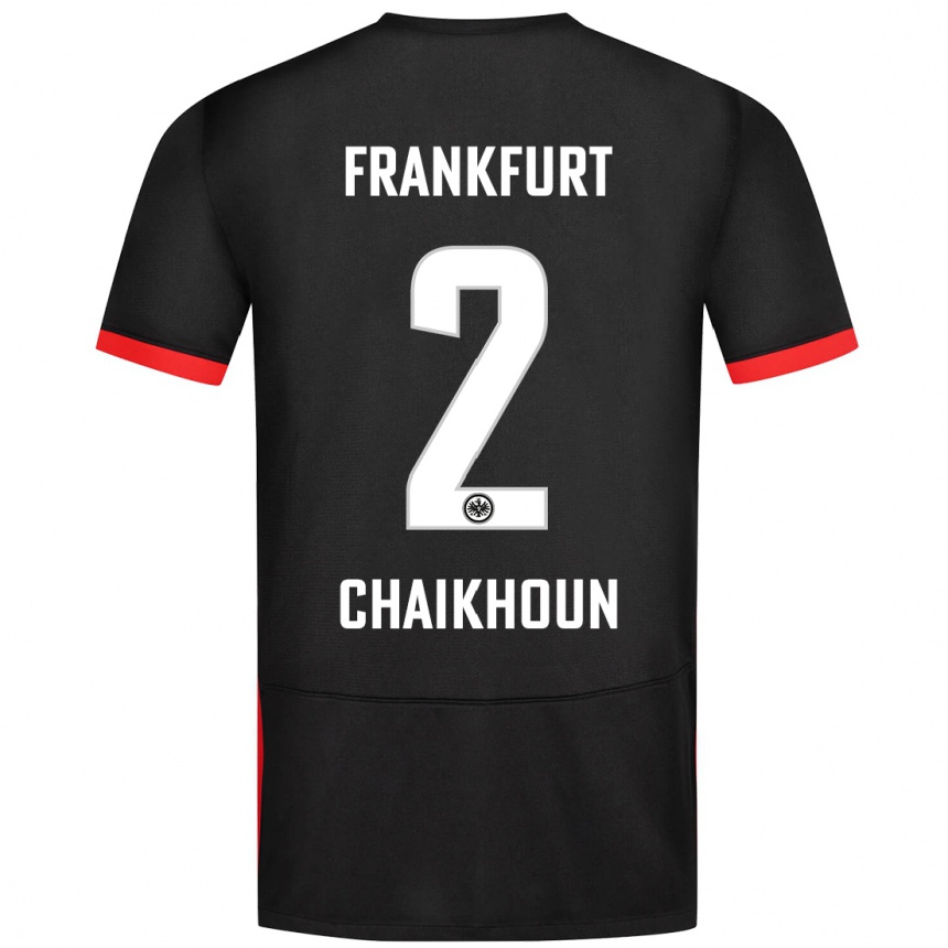 Men Football Ayoub Chaikhoun #2 Black Away Jersey 2024/25 T-Shirt Nz