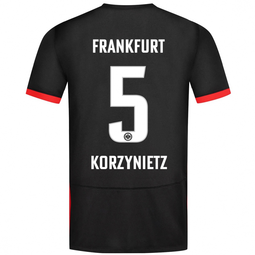 Men Football Jaden Korzynietz #5 Black Away Jersey 2024/25 T-Shirt Nz