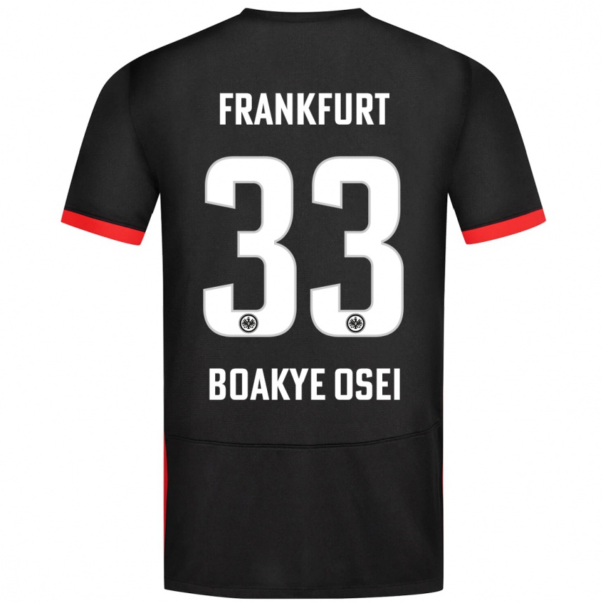 Men Football Derek Boakye-Osei #33 Black Away Jersey 2024/25 T-Shirt Nz