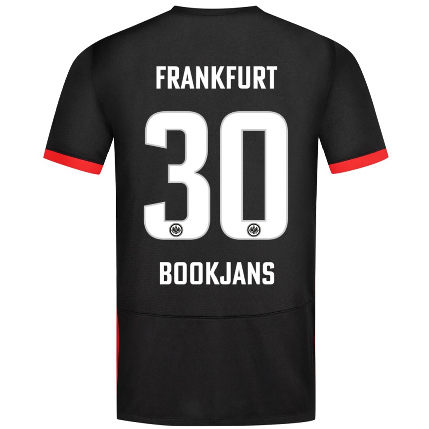 Men Football Jakob Bookjans #30 Black Away Jersey 2024/25 T-Shirt Nz