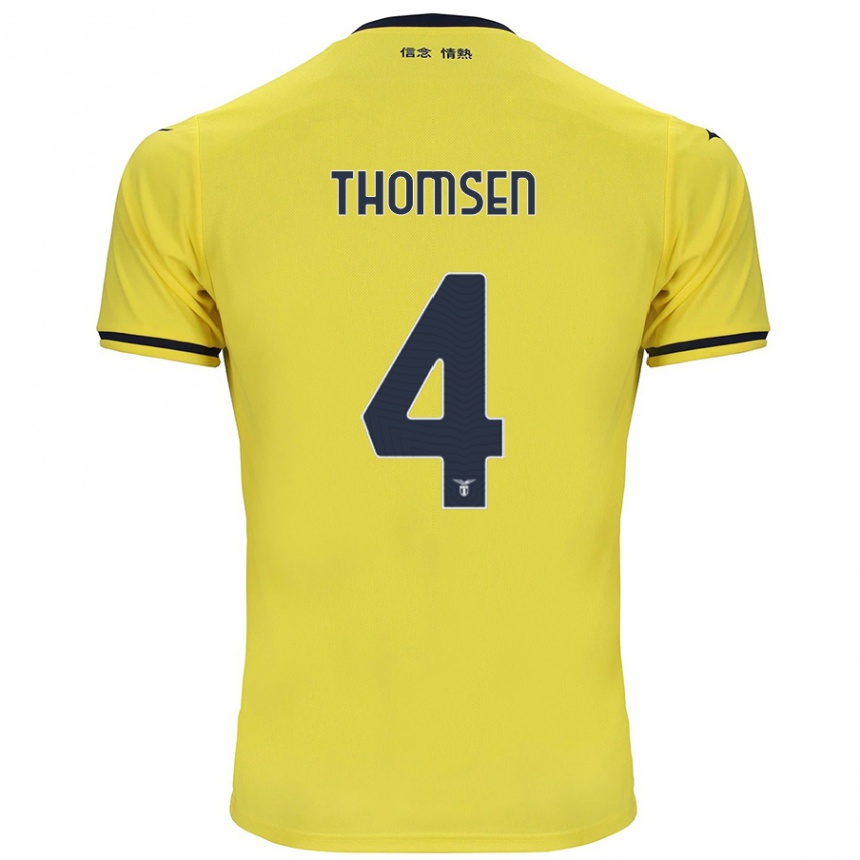 Men Football Maria Møller Thomsen #4 Yellow Away Jersey 2024/25 T-Shirt Nz