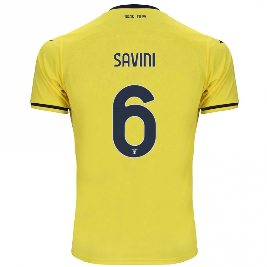 Men Football Federica Savini #6 Yellow Away Jersey 2024/25 T-Shirt Nz