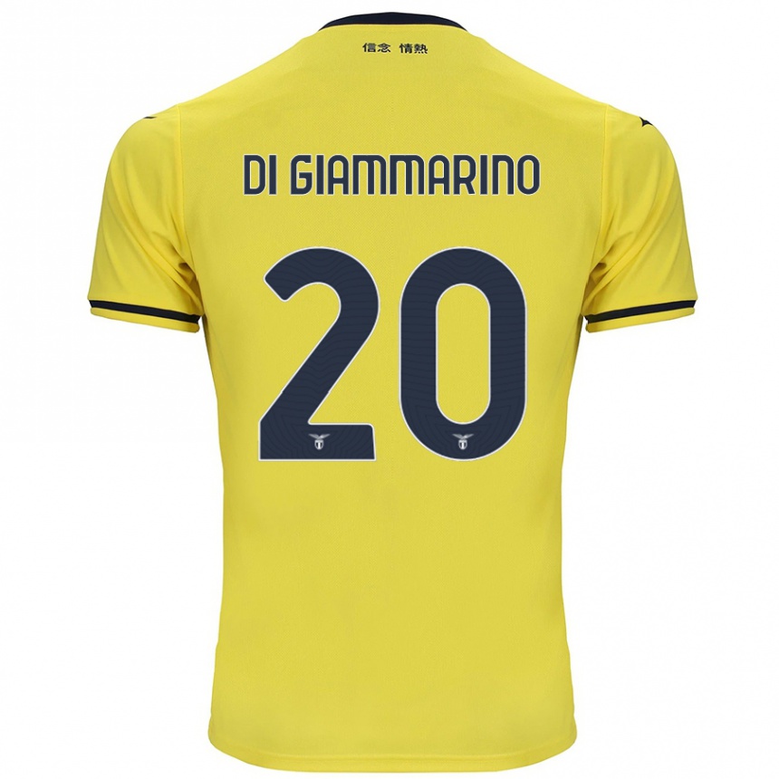 Men Football Virginia Di Giammarino #20 Yellow Away Jersey 2024/25 T-Shirt Nz