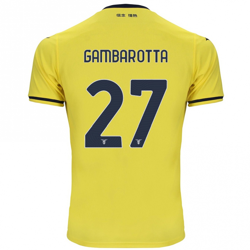 Men Football Margot Gambarotta #27 Yellow Away Jersey 2024/25 T-Shirt Nz