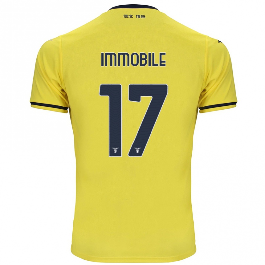 Men Football Ciro Immobile #17 Yellow Away Jersey 2024/25 T-Shirt Nz