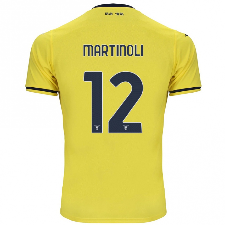 Men Football Elettra Martinoli #12 Yellow Away Jersey 2024/25 T-Shirt Nz