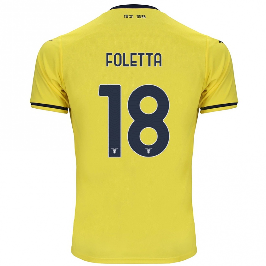 Men Football Isabella Foletta #18 Yellow Away Jersey 2024/25 T-Shirt Nz