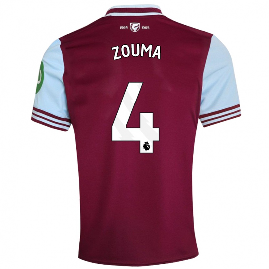 Women Football Kurt Zouma #4 Dark Red Home Jersey 2024/25 T-Shirt Nz