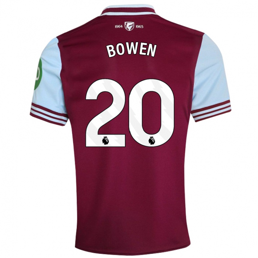 Women Football Jarrod Bowen #20 Dark Red Home Jersey 2024/25 T-Shirt Nz