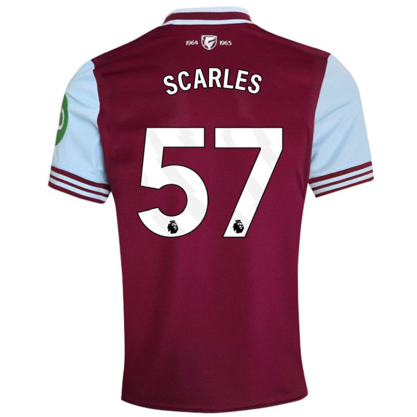 Women Football Oliver Scarles #57 Dark Red Home Jersey 2024/25 T-Shirt Nz