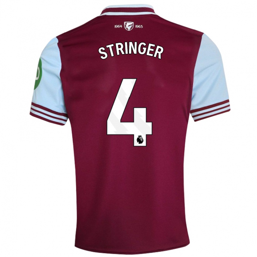 Women Football Abbey Leigh Stringer #4 Dark Red Home Jersey 2024/25 T-Shirt Nz