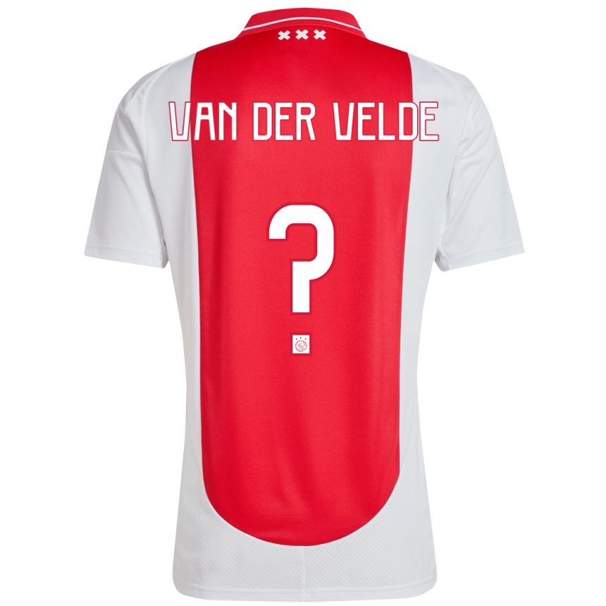 Women Football Valentijn Van Der Velde #0 Red White Home Jersey 2024/25 T-Shirt Nz