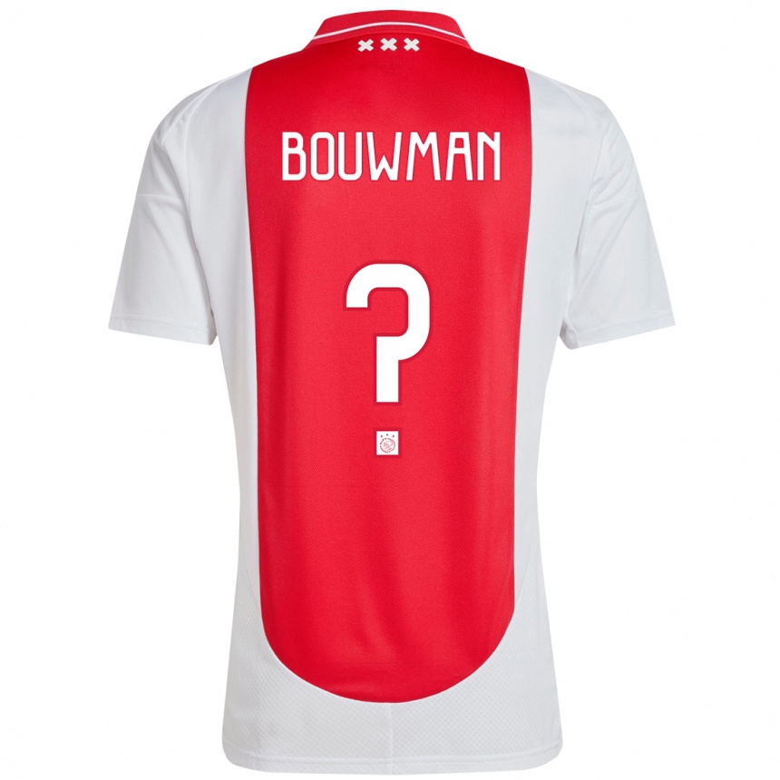 Women Football Aaron Bouwman #0 Red White Home Jersey 2024/25 T-Shirt Nz