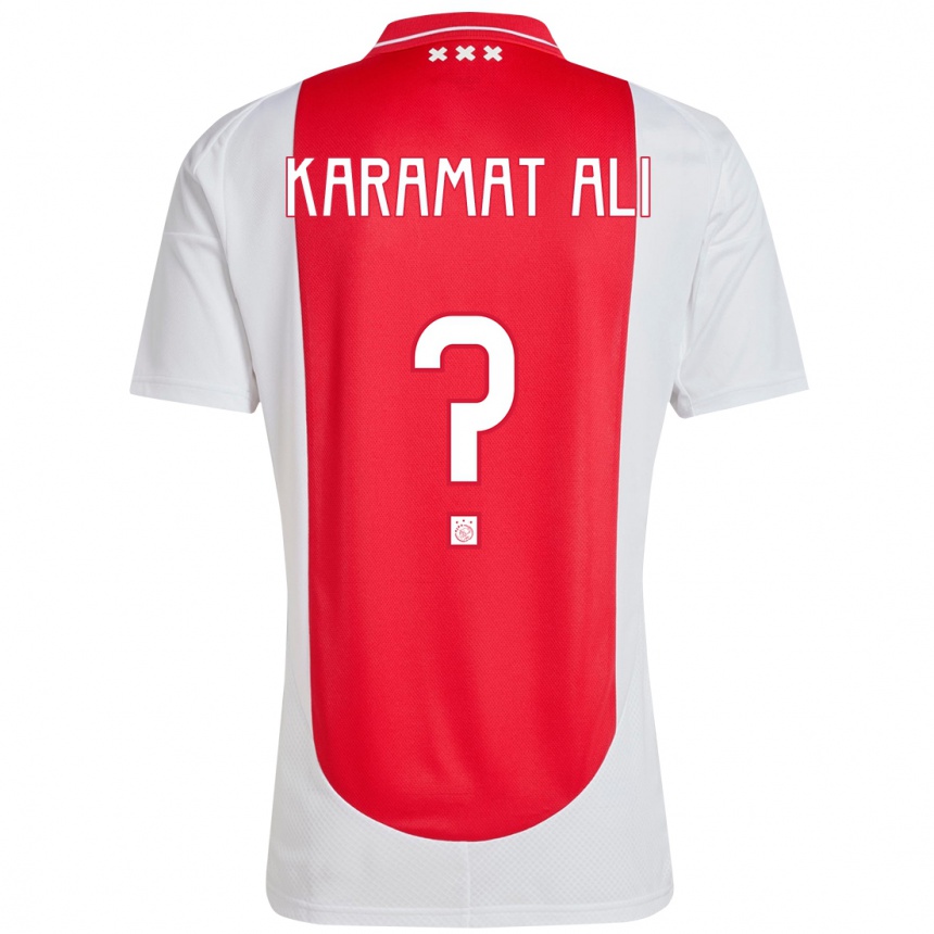 Women Football Yaïr Karamat Ali #0 Red White Home Jersey 2024/25 T-Shirt Nz