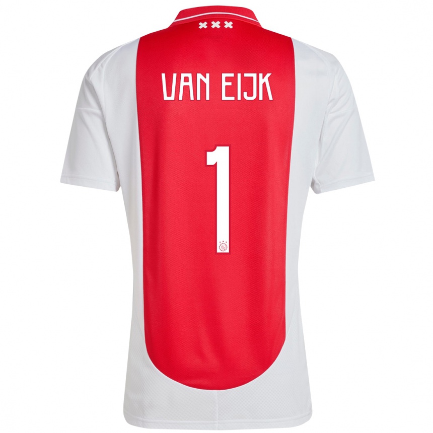 Women Football Regina Van Eijk #1 Red White Home Jersey 2024/25 T-Shirt Nz