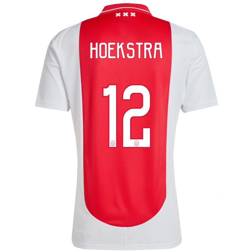 Women Football Isabelle Hoekstra #12 Red White Home Jersey 2024/25 T-Shirt Nz