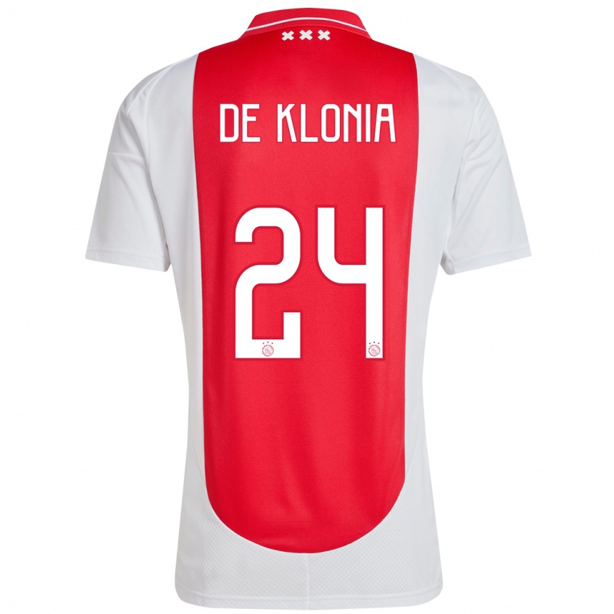 Women Football Daliyah De Klonia #24 Red White Home Jersey 2024/25 T-Shirt Nz