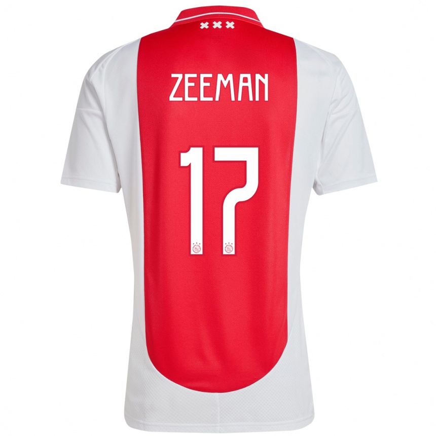 Women Football Kelly Zeeman #17 Red White Home Jersey 2024/25 T-Shirt Nz