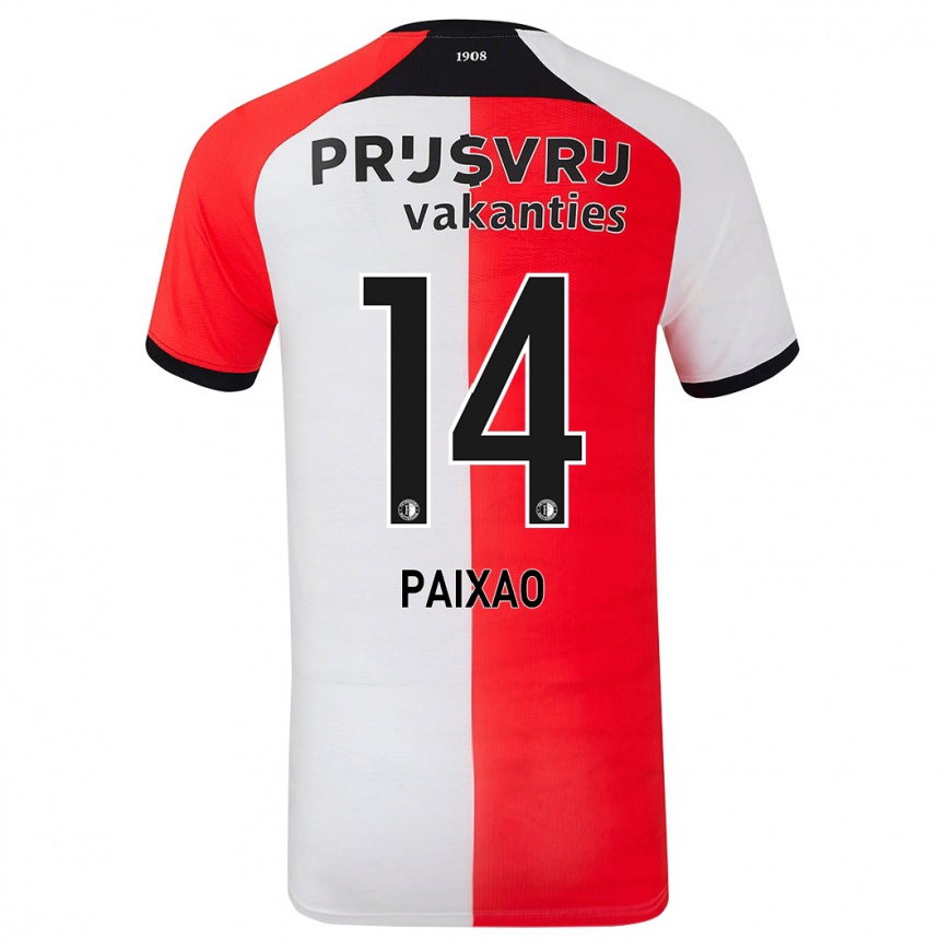 Women Football Igor Paixão #14 Red White Home Jersey 2024/25 T-Shirt Nz