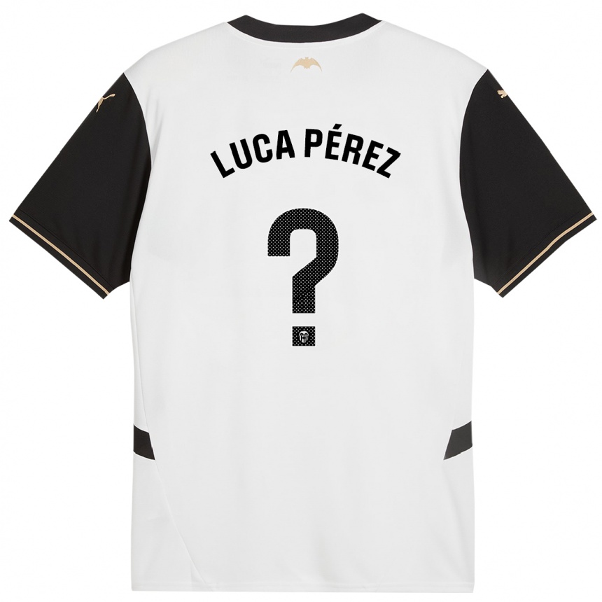 Women Football Simón Luca Pérez #0 White Black Home Jersey 2024/25 T-Shirt Nz