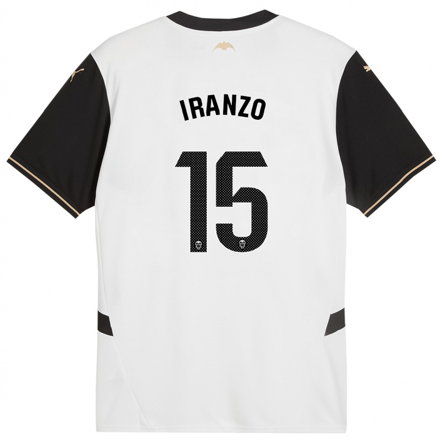 Women Football Rubén Iranzo #15 White Black Home Jersey 2024/25 T-Shirt Nz