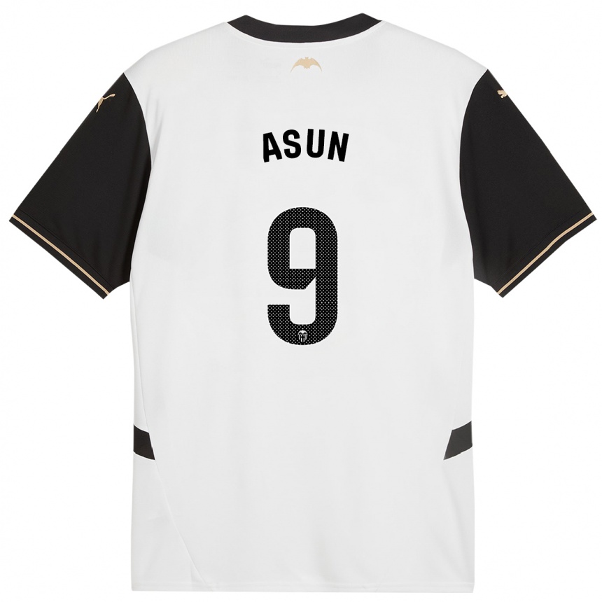 Women Football Asun #9 White Black Home Jersey 2024/25 T-Shirt Nz