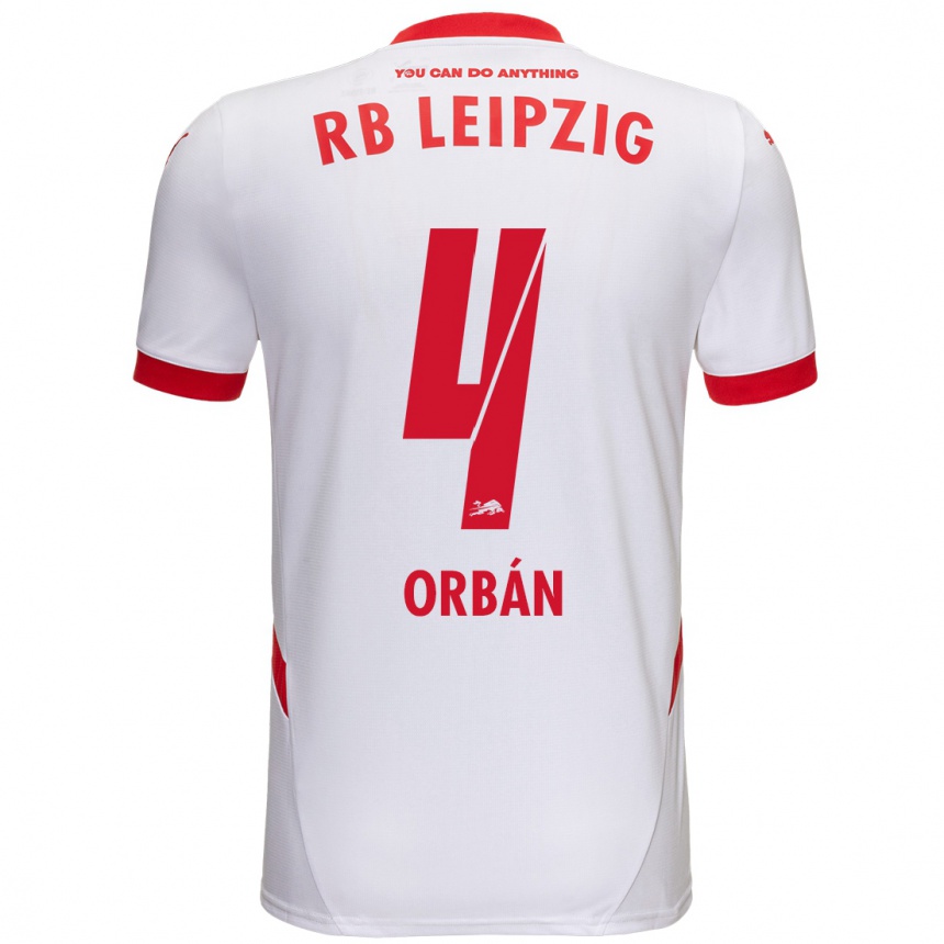 Women Football Willi Orbán #4 White Red Home Jersey 2024/25 T-Shirt Nz