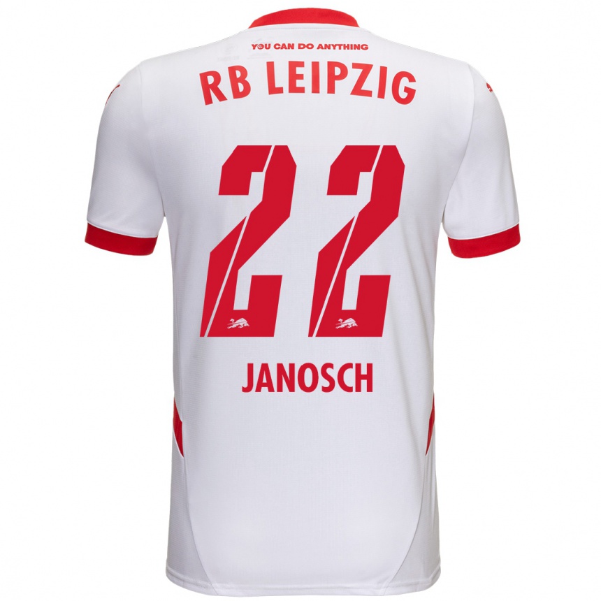 Women Football Luca Janosch #22 White Red Home Jersey 2024/25 T-Shirt Nz