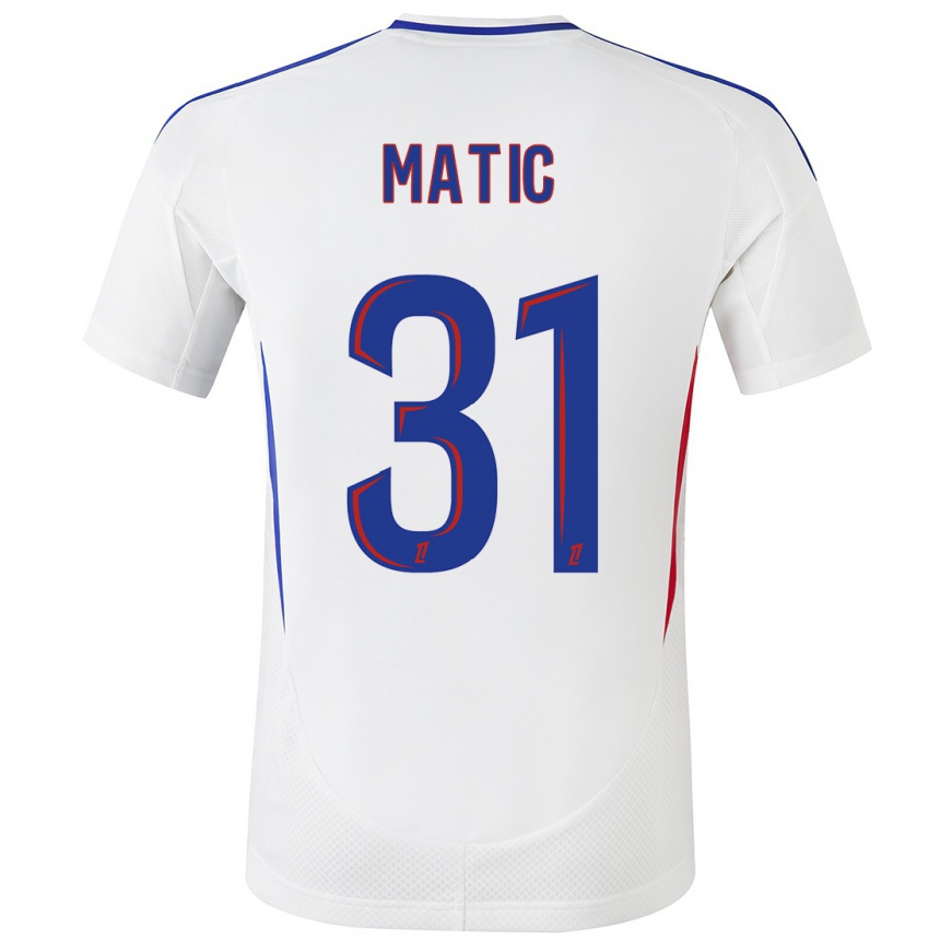 Women Football Nemanja Matic #31 White Blue Home Jersey 2024/25 T-Shirt Nz