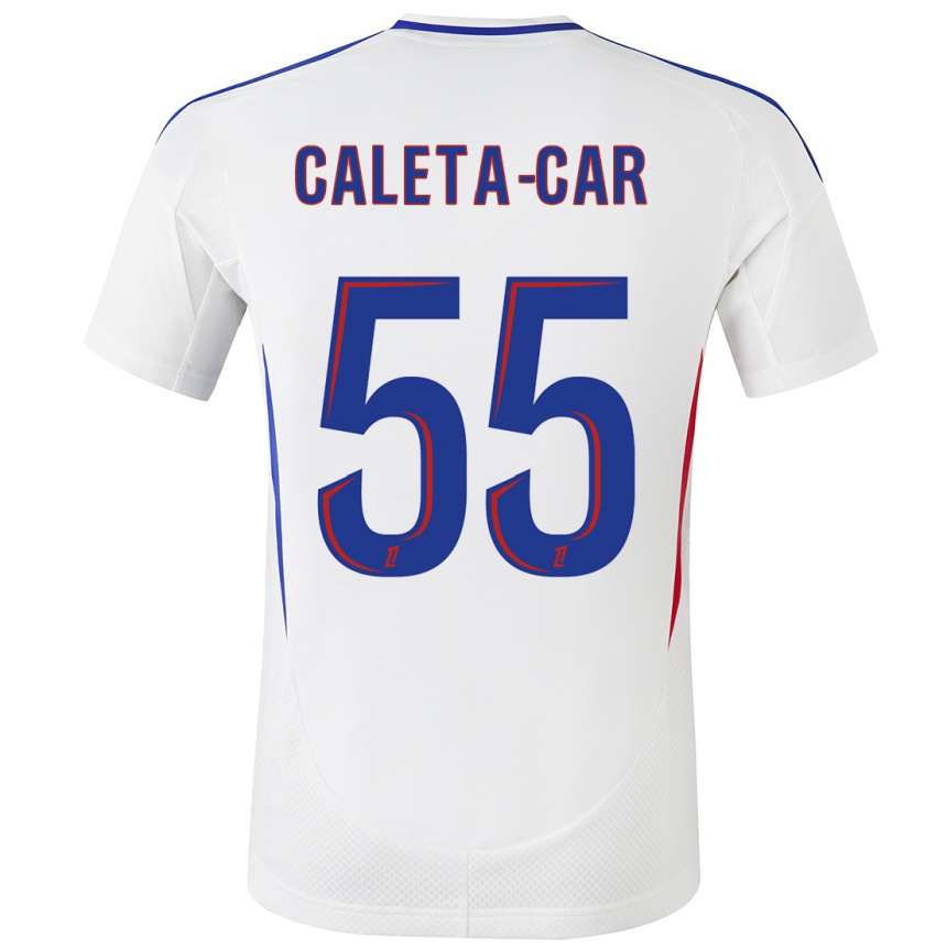 Women Football Duje Caleta-Car #55 White Blue Home Jersey 2024/25 T-Shirt Nz