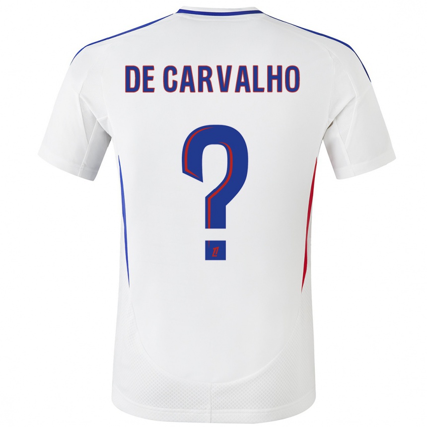 Women Football Mathys De Carvalho #0 White Blue Home Jersey 2024/25 T-Shirt Nz