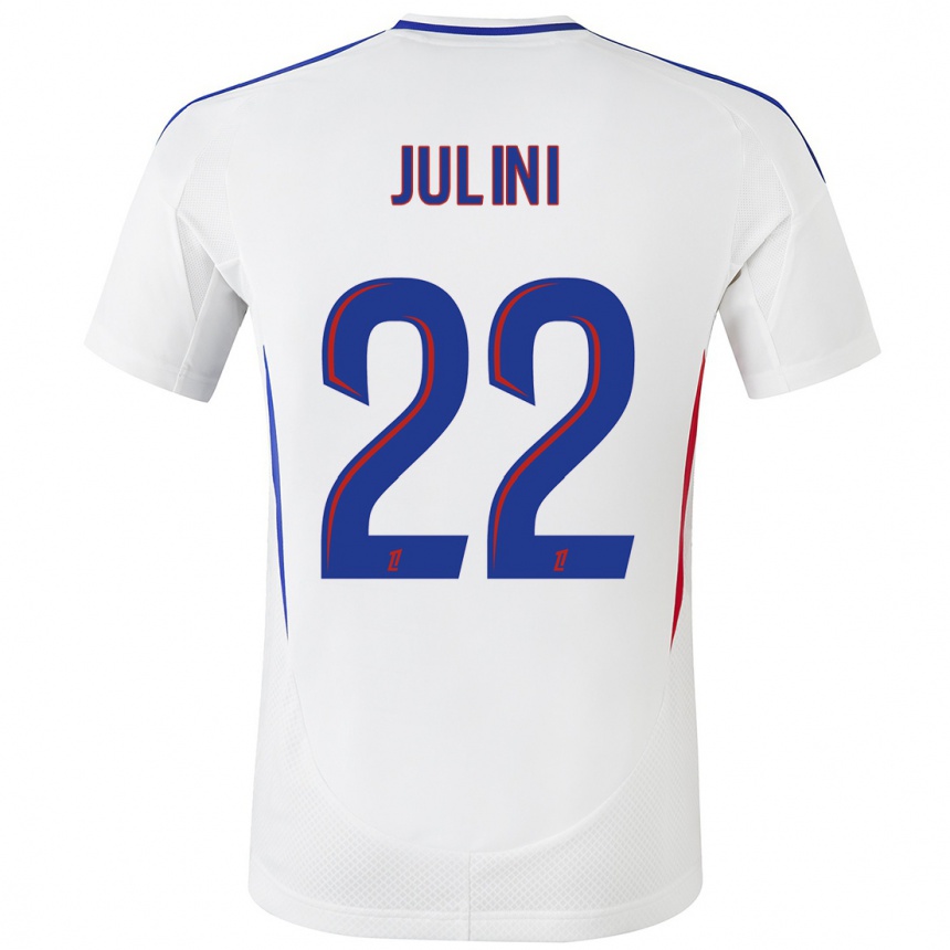 Women Football Sally Julini #22 White Blue Home Jersey 2024/25 T-Shirt Nz