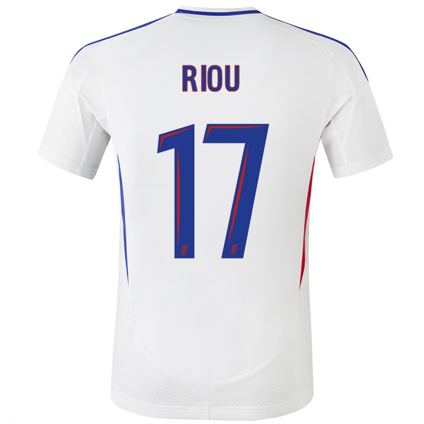 Women Football Remy Riou #17 White Blue Home Jersey 2024/25 T-Shirt Nz